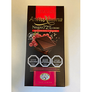 Chocolate Negro 72% Cacao Arandano Sesamo 100g AntiuXixona 