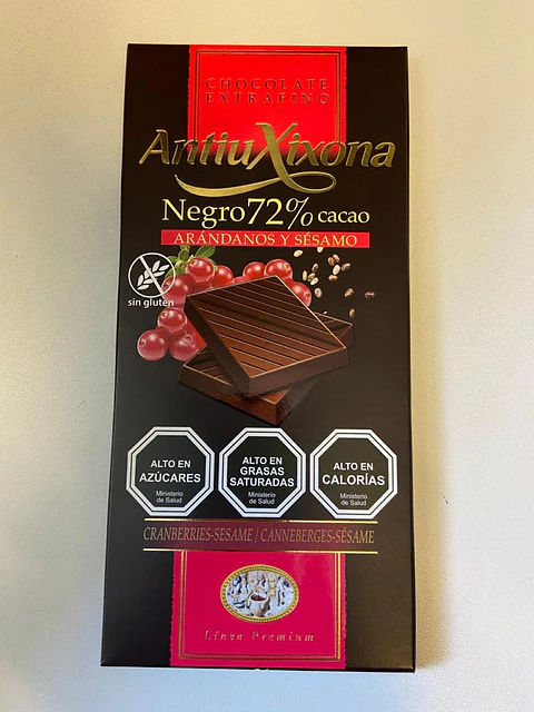 Chocolate Negro 72% Cacao Arandano Sesamo 100g AntiuXixona 
