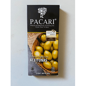 Chocolate Aceitunas 50gr Orgánico Pacari