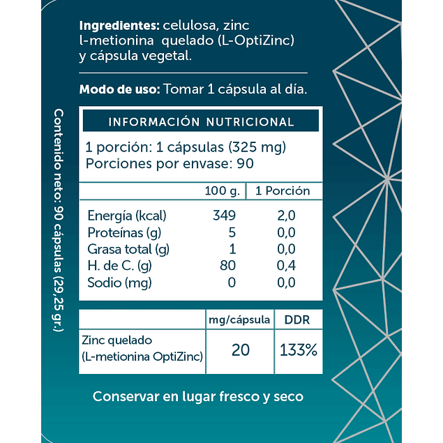 Zinc Plus 325mg 90 cápsulas  Wellplus