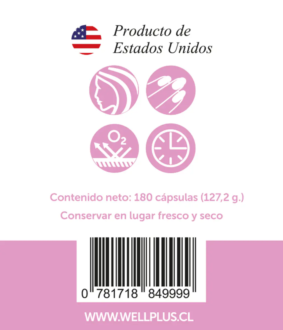 Derma plus 600mg 180 cápsulas  Wellplus 3