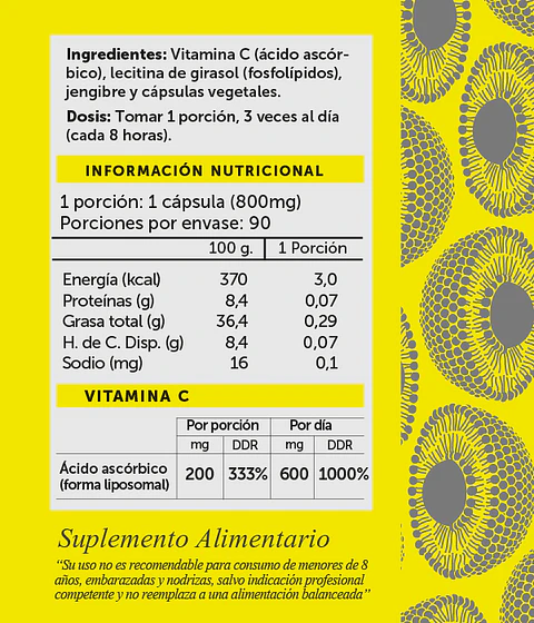 Vitamina C Plus Liposomal 90 cápsulas  Wellplus