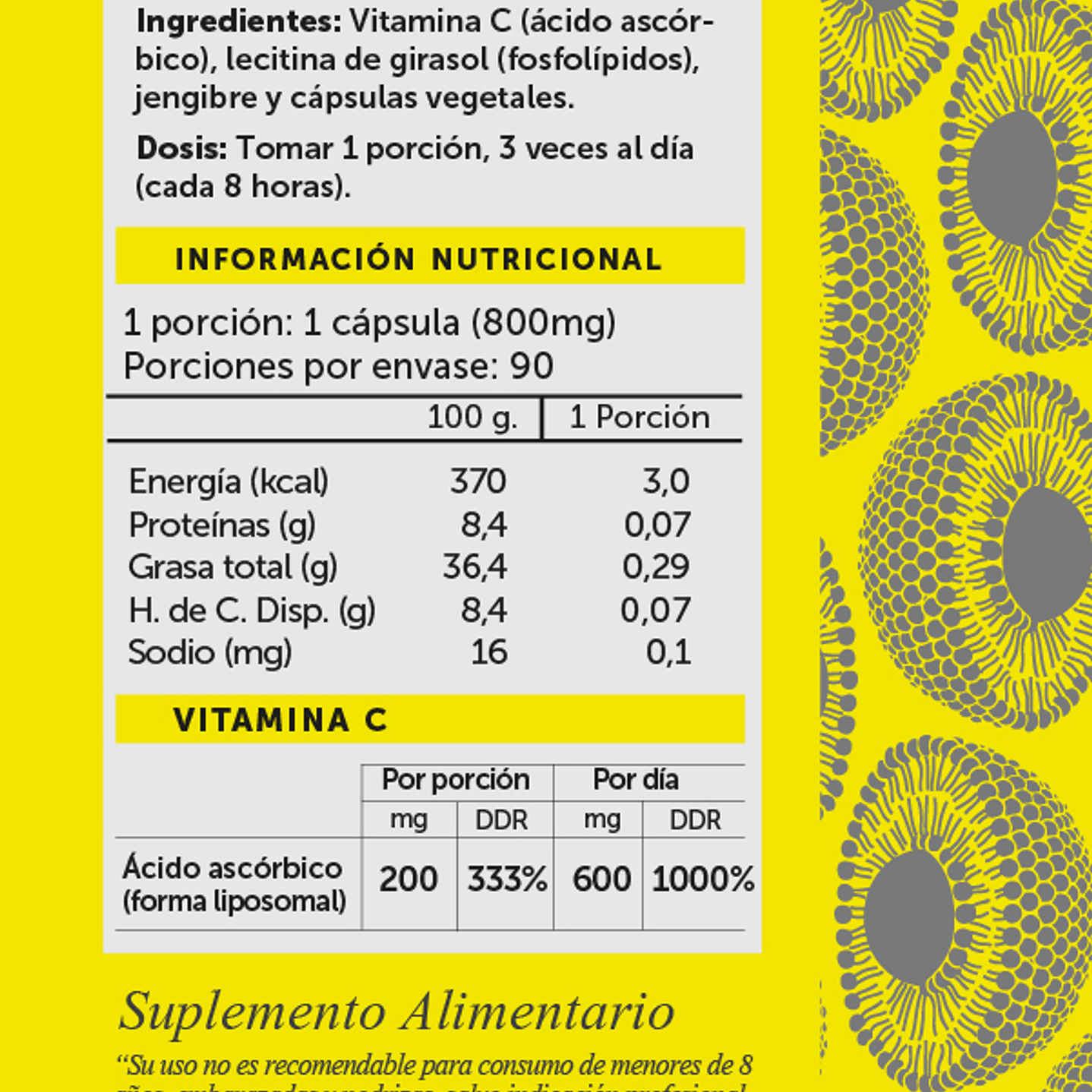 Vitamina C Plus Liposomal 90 cápsulas  Wellplus 2