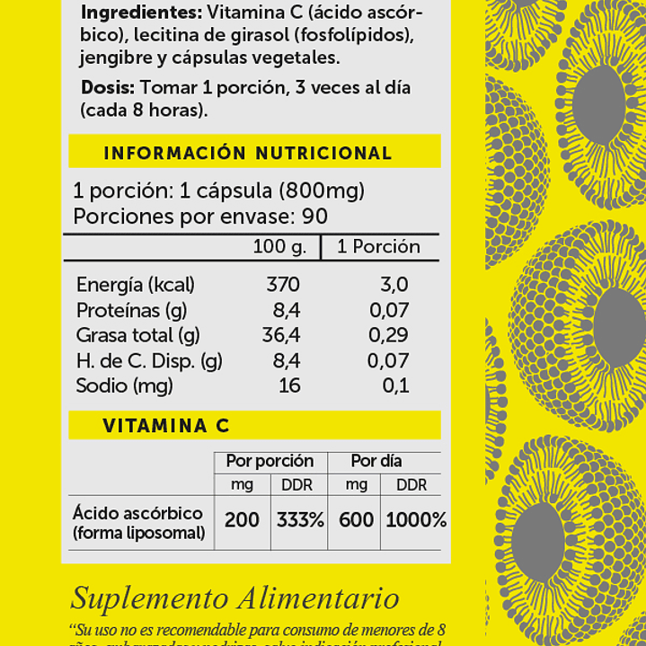 Vitamina C Plus Liposomal 90 cápsulas  Wellplus 2