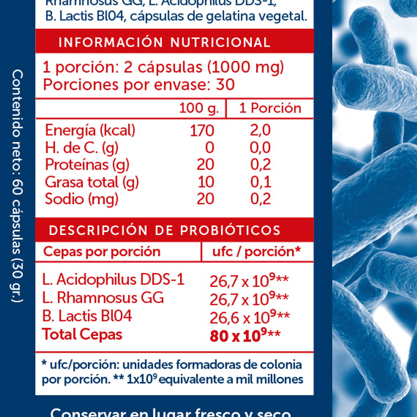 Probiotic Plus 80Billones 60 Cápsulas Refrigerado Wellplus 2