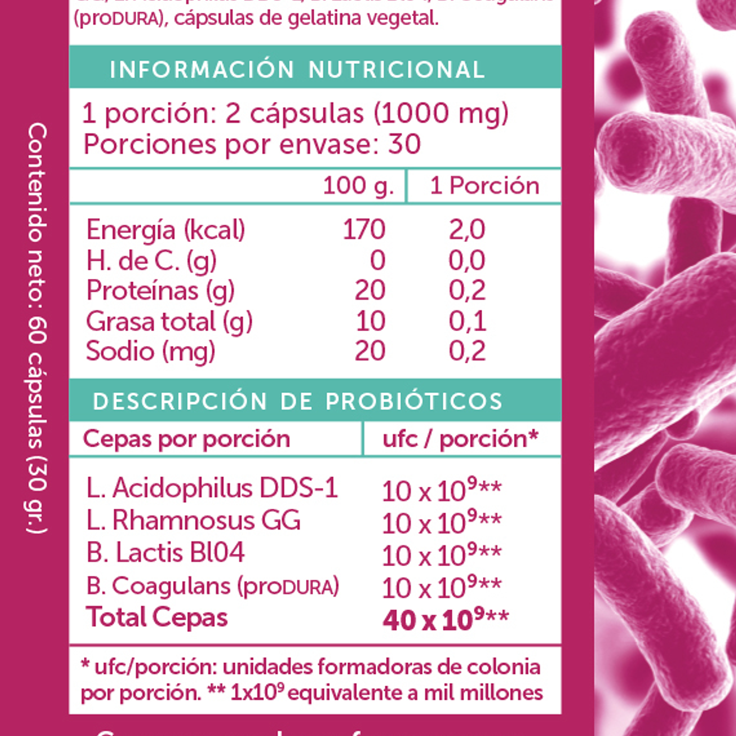 Probiotic Plus 40Billones Mujer 60 Cápsulas Refrigerado Wellplus 2
