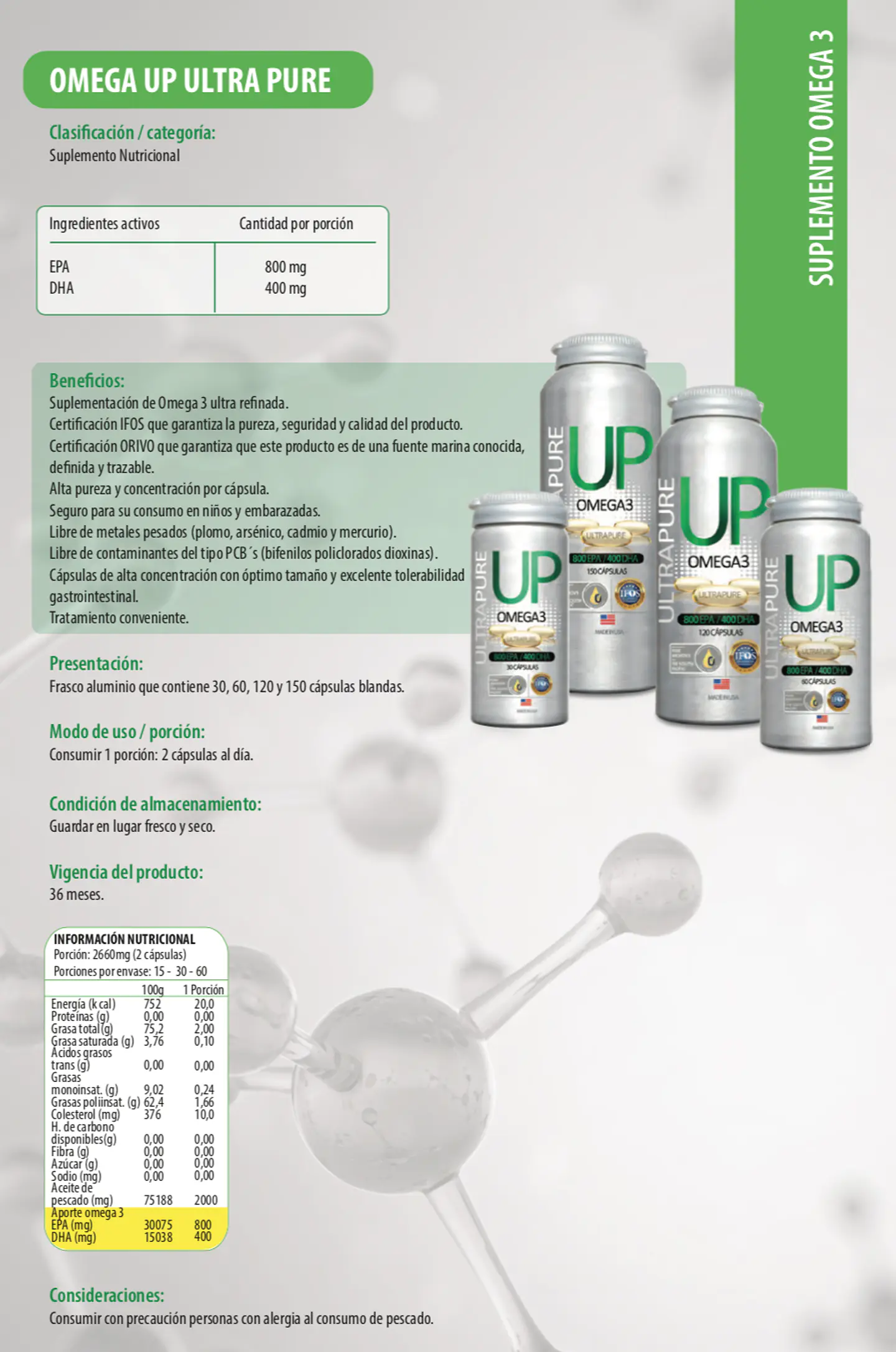 Up Omega 3 120 capsules Newscience 2