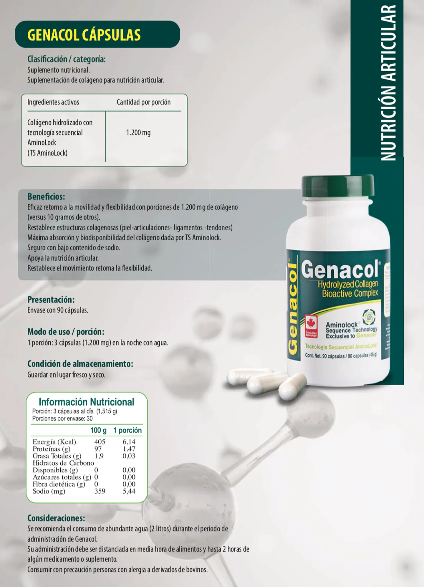 Genacol (collagen 400mg) 90 capsules Newscience 2