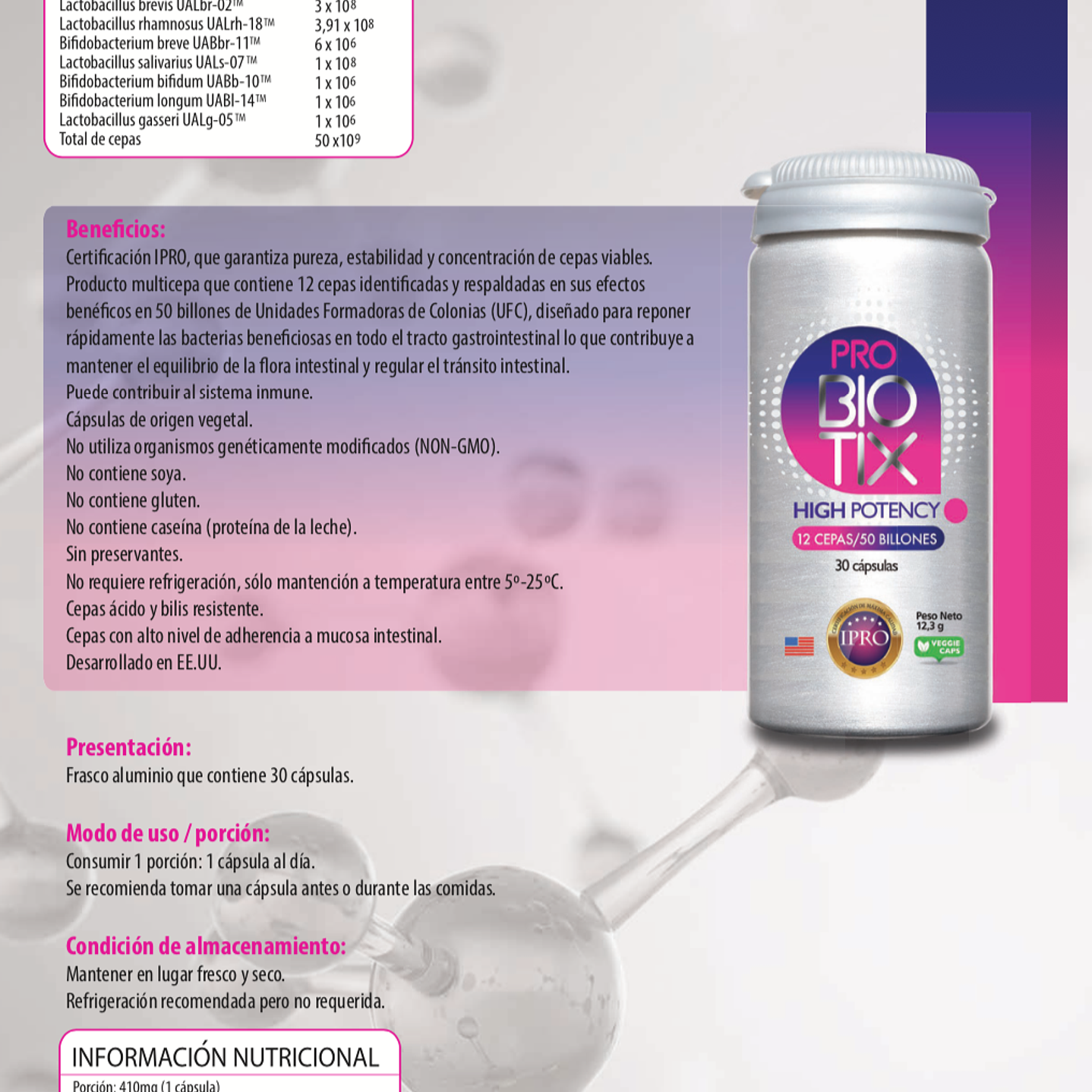 Biotix High potency (50 billones) 30 cápsulas  Newscience 2