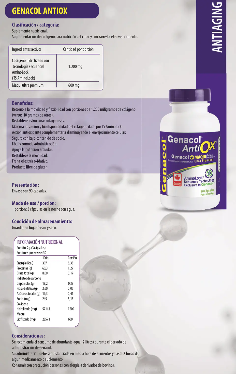 Genacol Antiox (collagen with maqui) 90 capsules Newscience 2