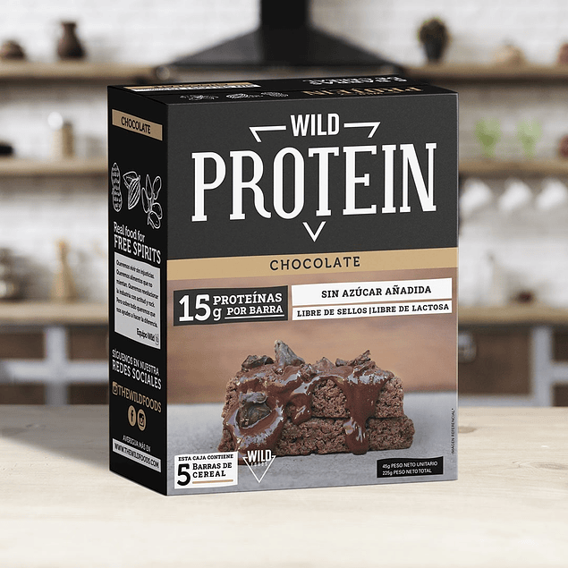 Wild Protein Chocolate Display 5 unidades The Wild Foods