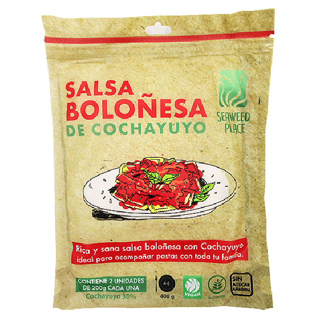 Salsa boloñesa de Cochayuyo 2 pouch de 200g Seaweed Place