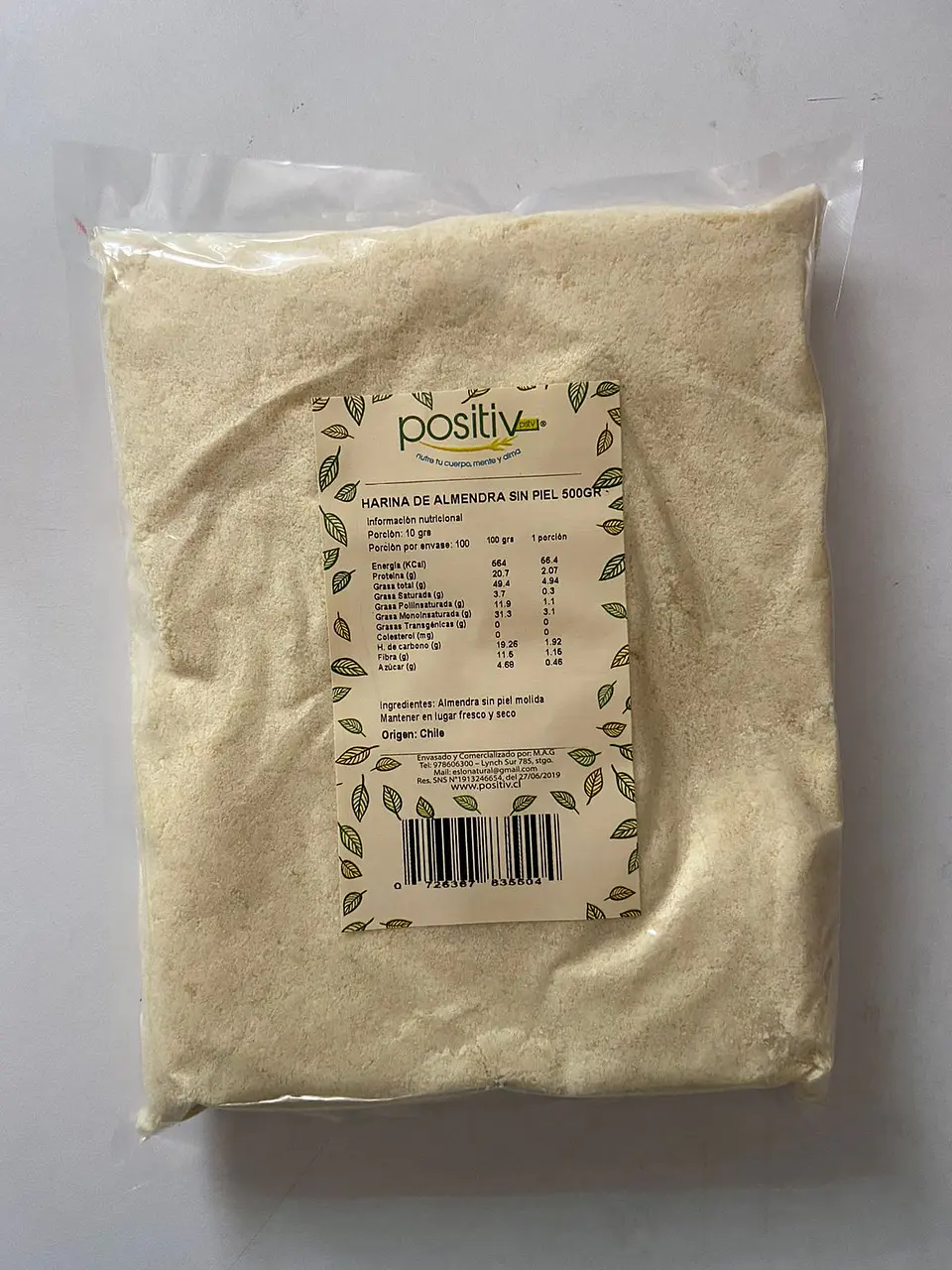 Harina de almendra sin piel 500g Positiv 1