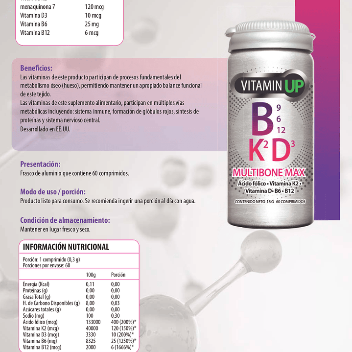Vitamin Up Multibone Max 60 Comprimidos Newscience 2