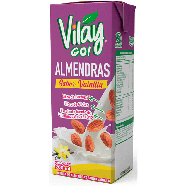 Leche de Almendra Vainilla 200ml Vilay