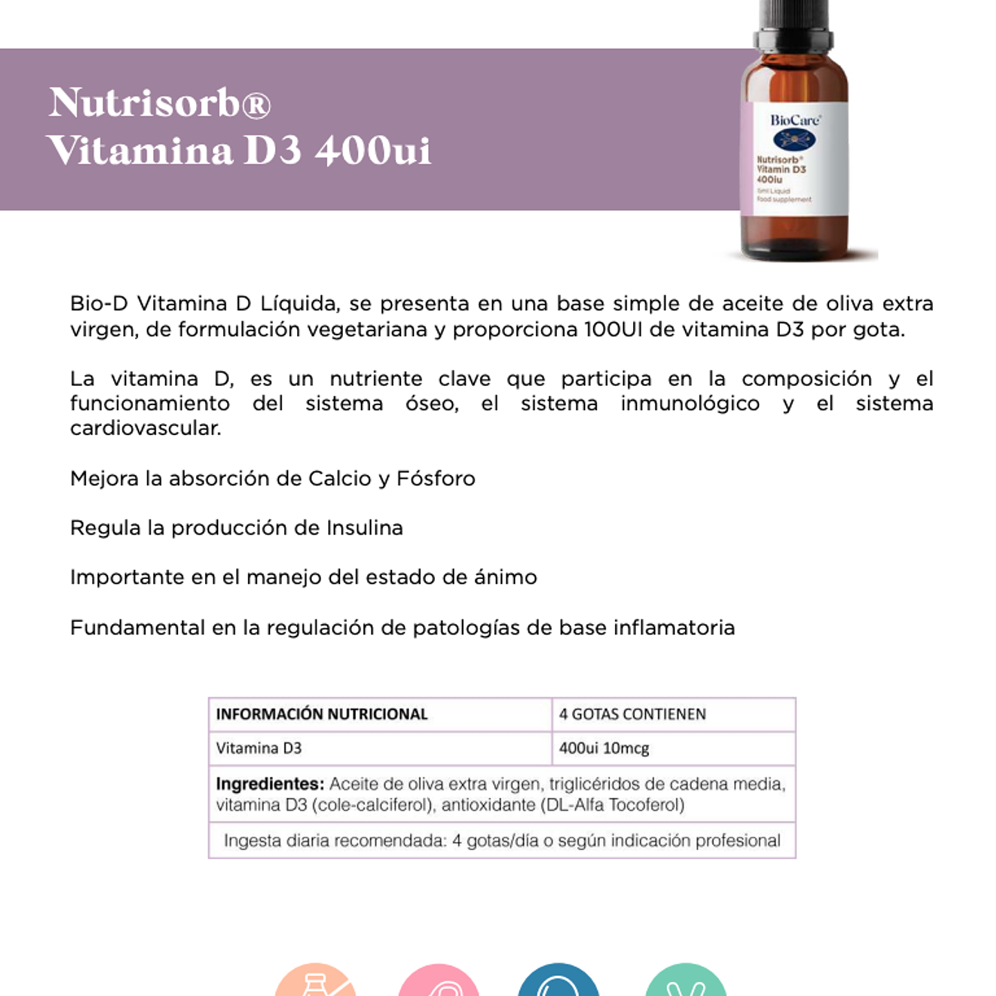 Nutrisorb D3 400iu 15ml BioCare 2