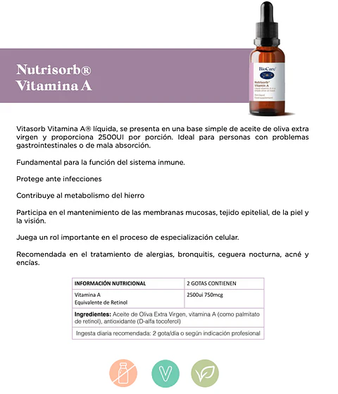 Vitasorb Liquid Vitamin A 15ml BioCare