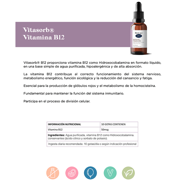 Vitasorb vitamina B12 Liquida 15ml BioCare