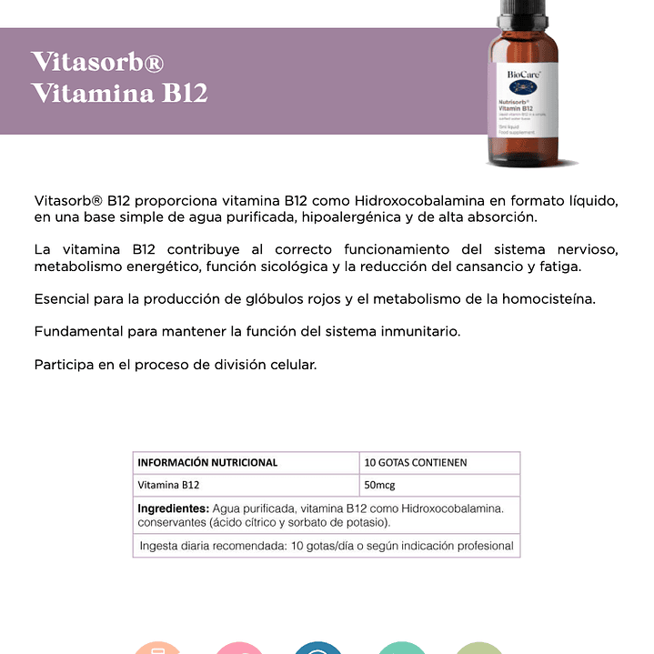 Nutrisorb vitamina B12 Liquida 15ml BioCare 2
