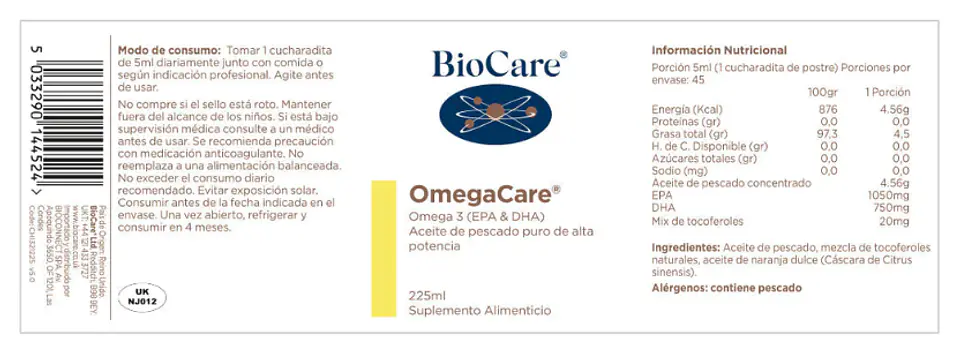 OmegaCare 225ml BioCare 2