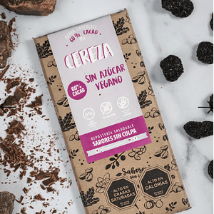 barra 60% cacao cereza sabores sin culpa