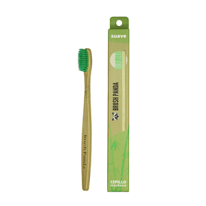 Cepillo Adulto Cerdas Suave Color Verde BrushPanda