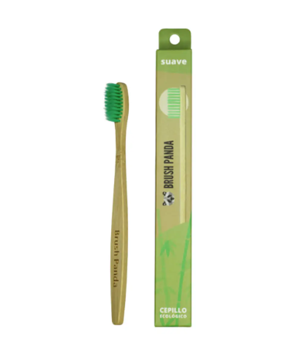 Cepillo Adulto Cerdas Suave Color Verde BrushPanda 1