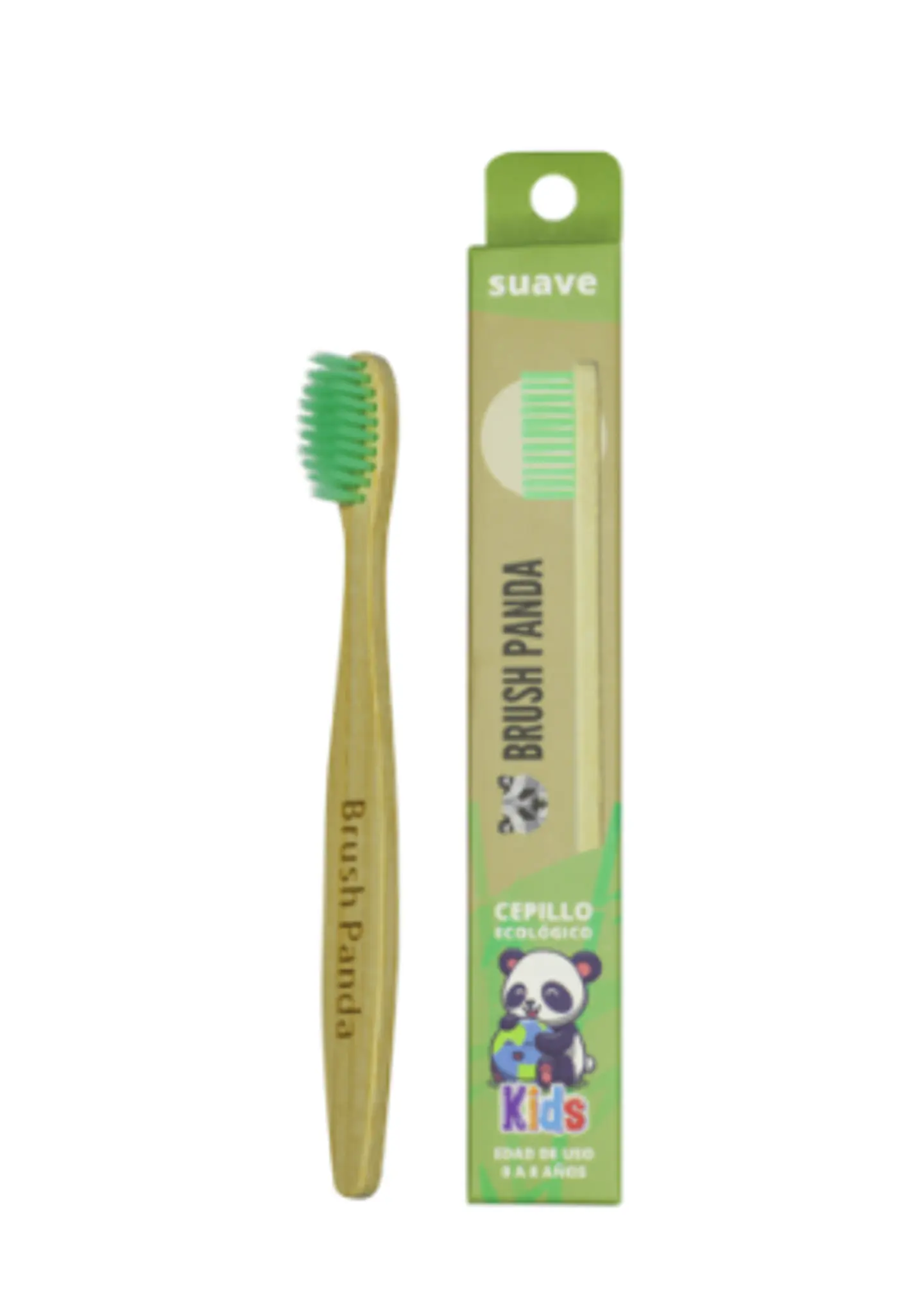 Cepillo Niño Cerdas Suave Color Verde  BrushPanda 1