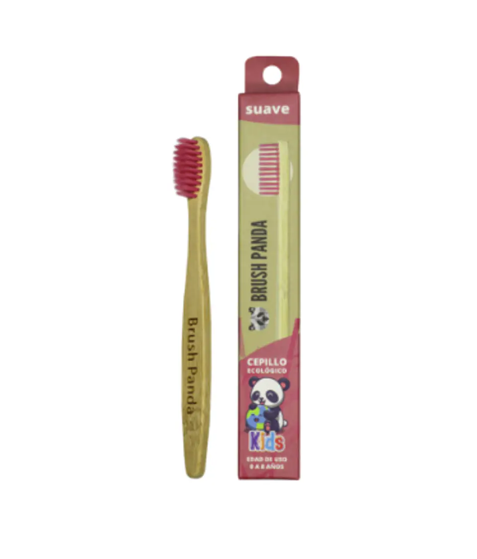 Cepillo Niño Cerdas Suave Color Rosado  BrushPanda 1