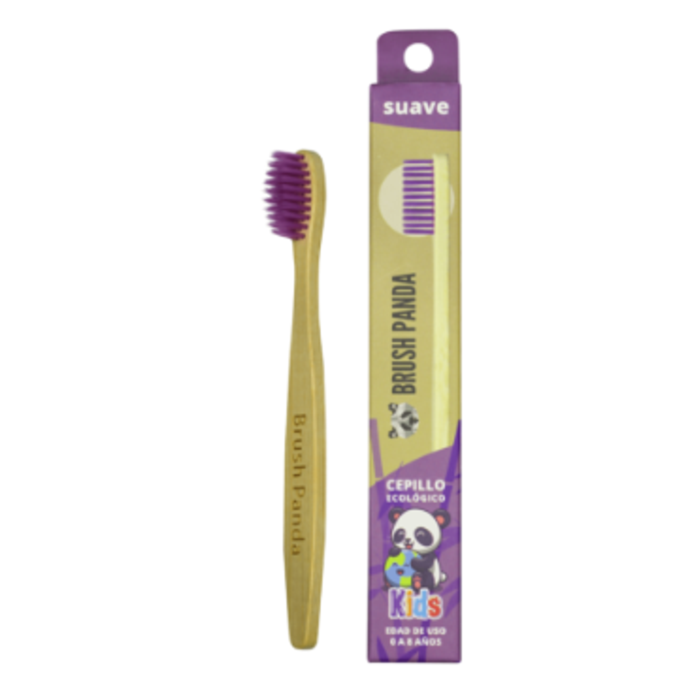 Cepillo Niño Cerdas Suave Color Morado  BrushPanda 1