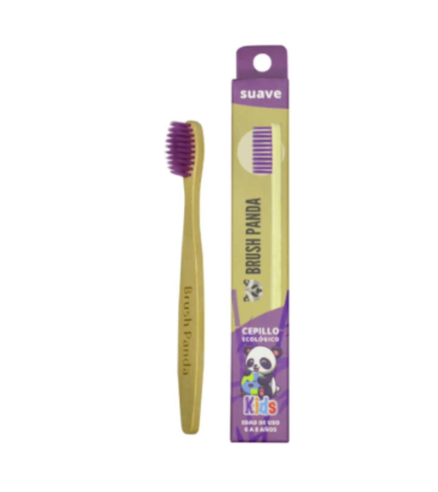 Cepillo Niño Cerdas Suave Color Morado  BrushPanda 1