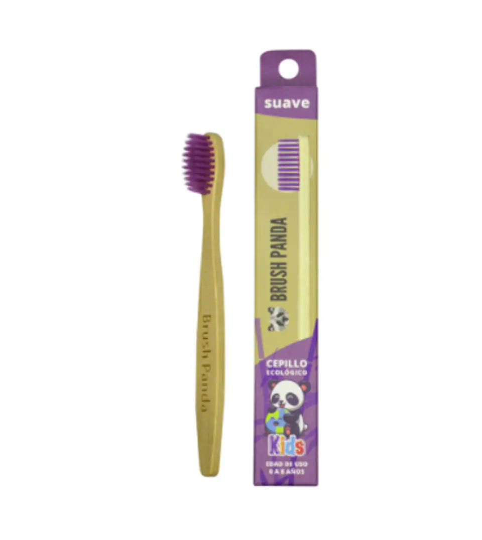 Cepillo Niño Cerdas Suave Color Morado  BrushPanda 1