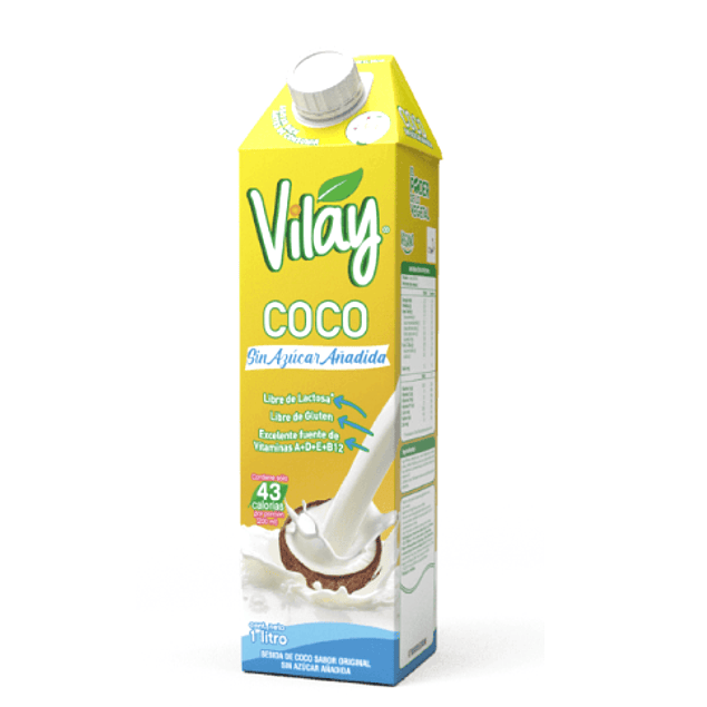 Leche de Coco sin azucar 1lt Vilay