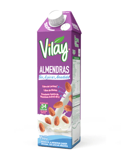 Leche de Almendra sin azucar 1lt Vilay