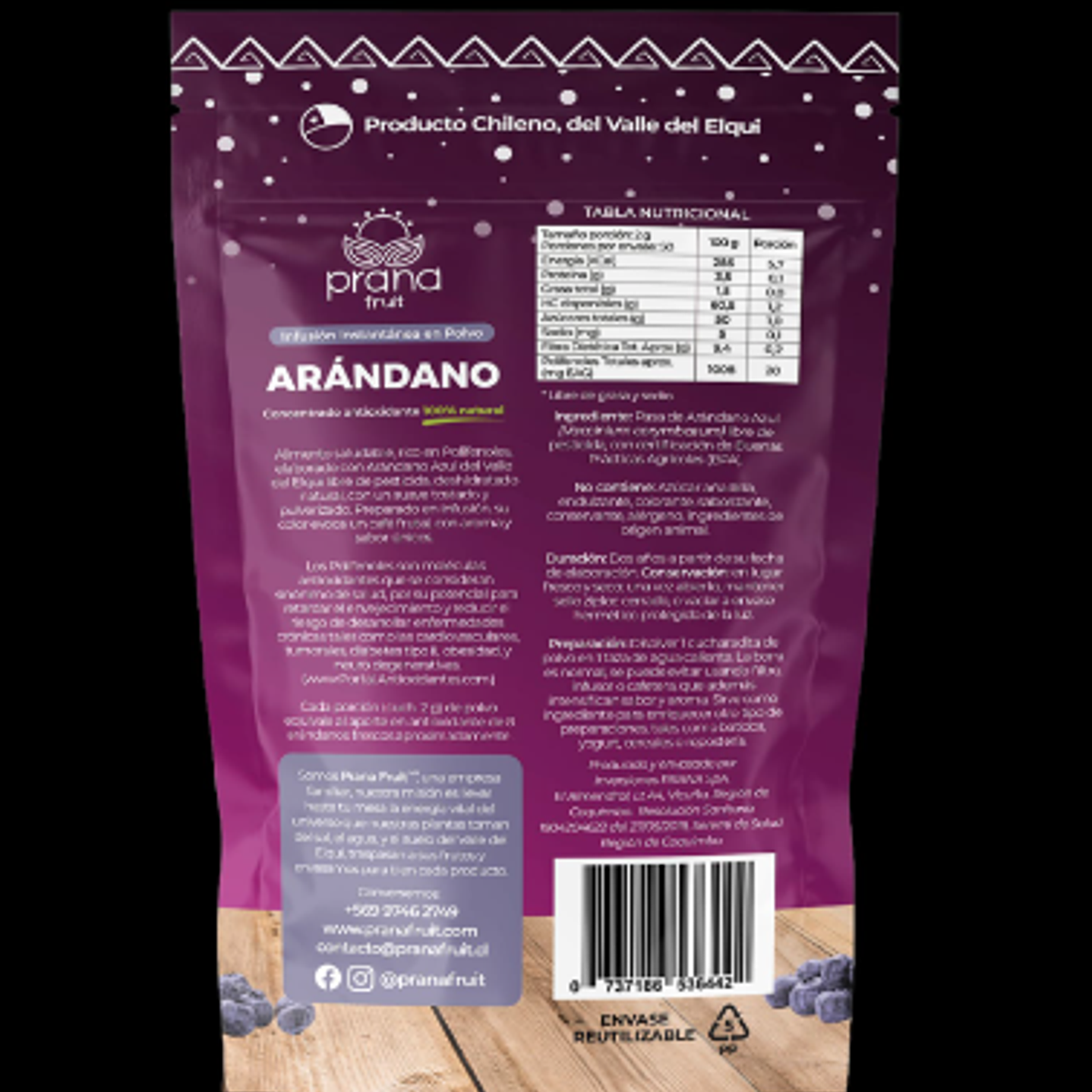 Infusión de Arándano 100gr - Prana Fruit 2