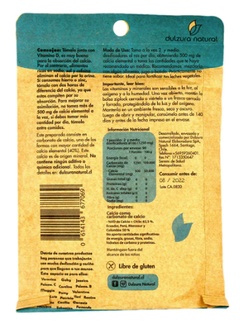 Calcio Dulzura Natural 500 mg