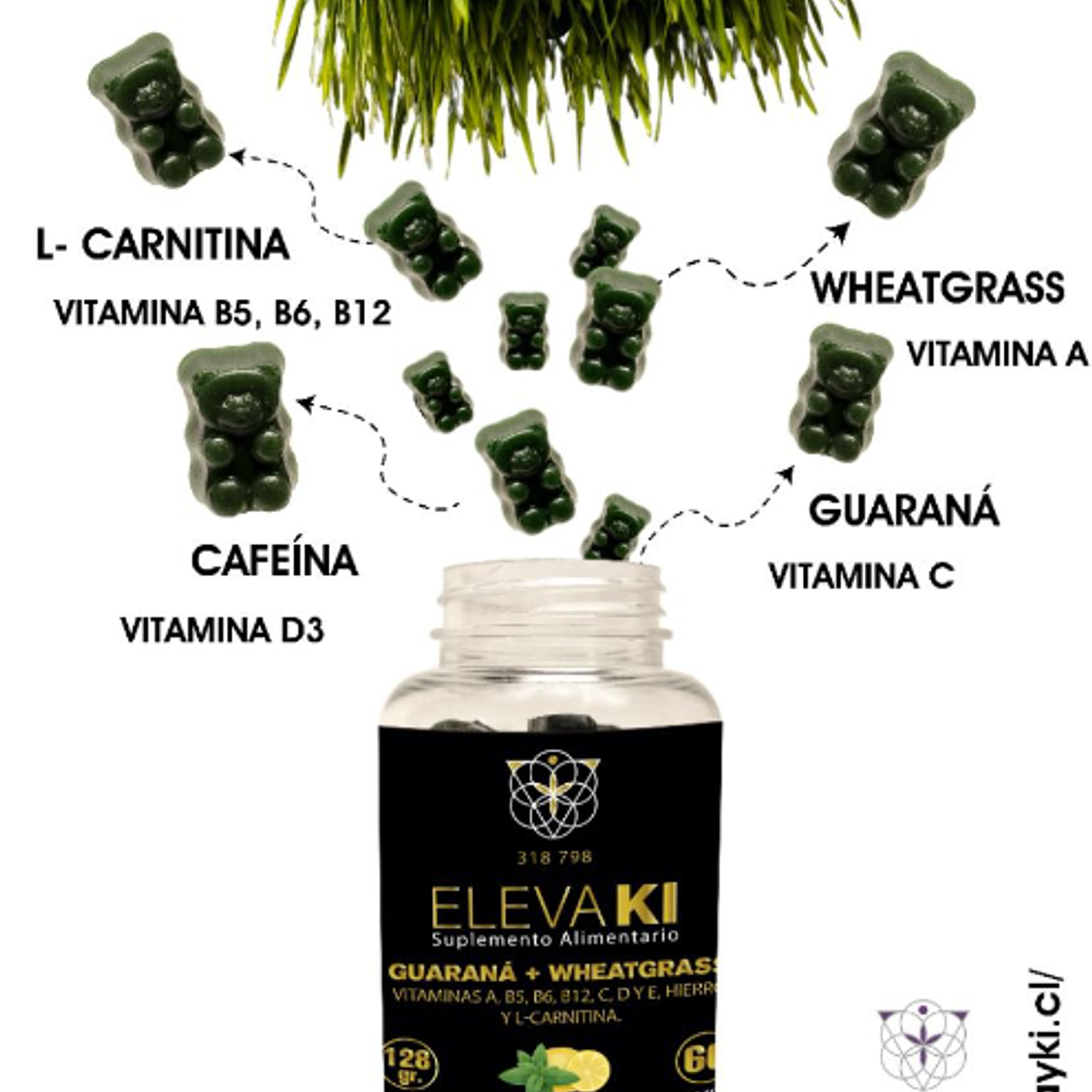 Gomitas Wheatgrass ElevaKi sobre 60 unidad 2