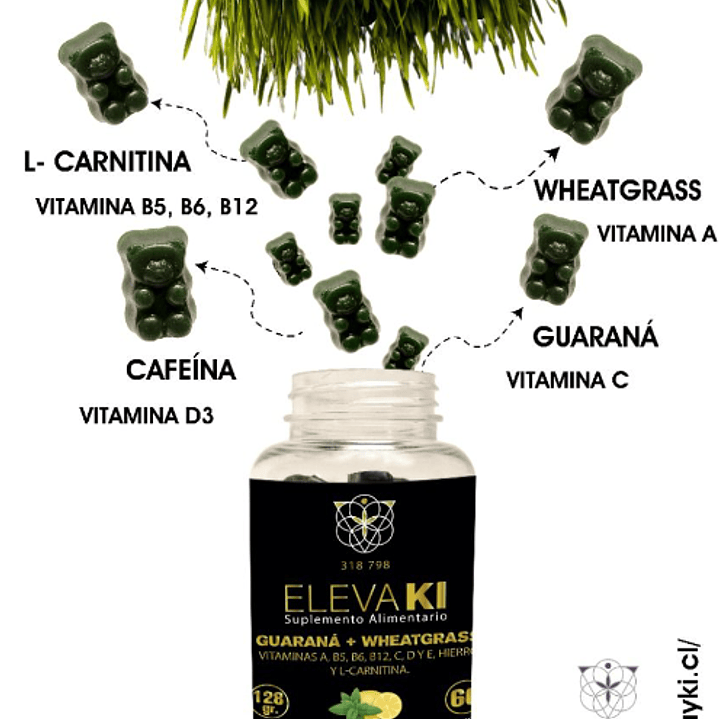 Gomitas Wheatgrass ElevaKi sobre 60 unidad 2