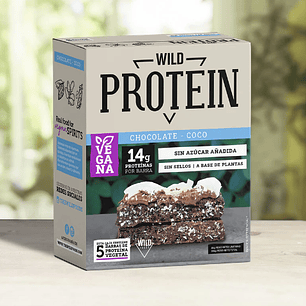 Barra de cereal  VEGANA CHOCOLATE COCO WILD PROTEIN display 5 unidades