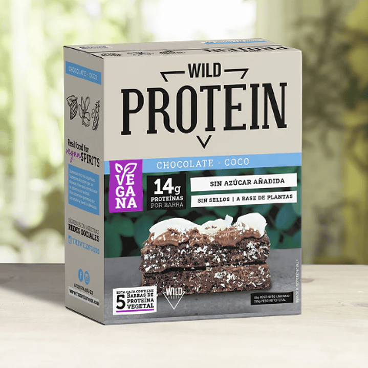 Barra de cereal  VEGANA CHOCOLATE COCO WILD PROTEIN display 5 unidades 1