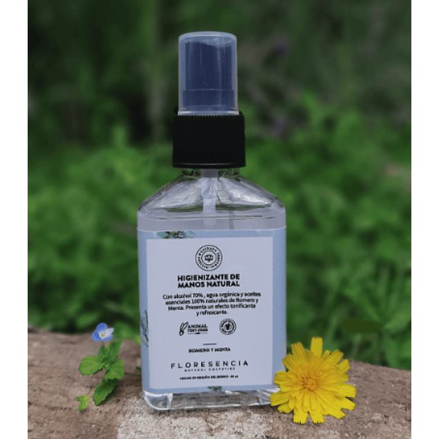 Higienizante de manos natural Romero y menta  Floresencia 60ml