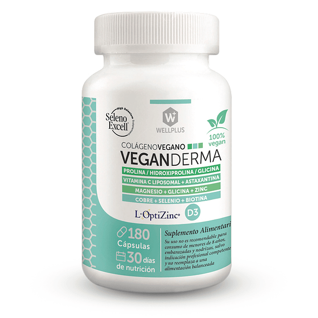 Vegan Derma Plus 180 capsulas - Wellplus