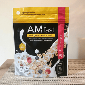 Alimento de avena Frutos Rojos 80g - Am Fast