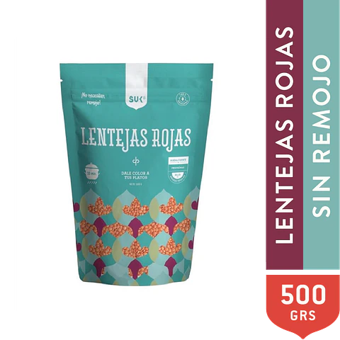 Lentejas rojas 500 grs SUK