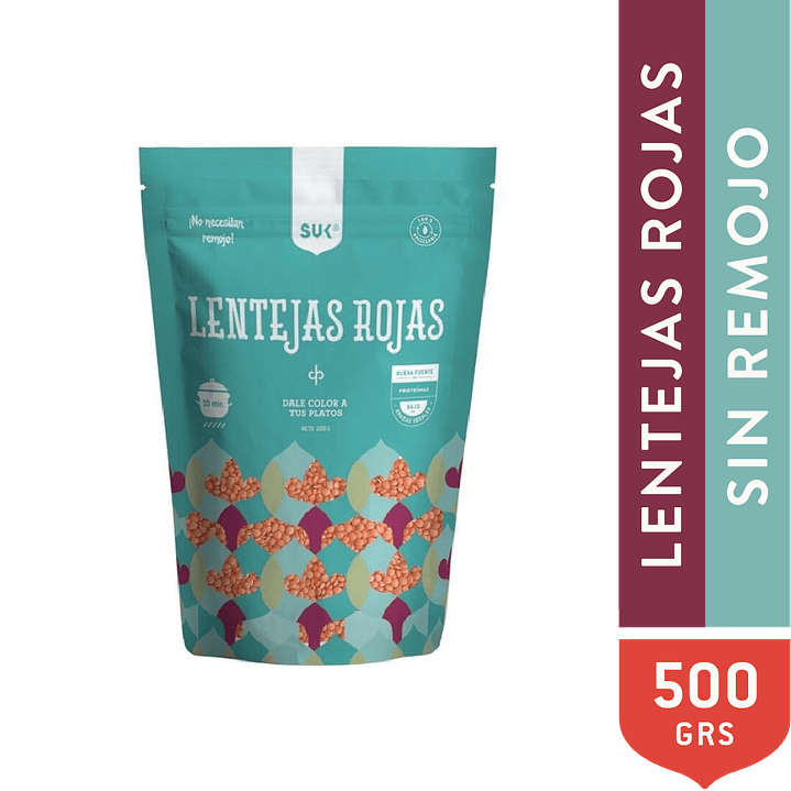Lentejas rojas 500 grs SUK 1