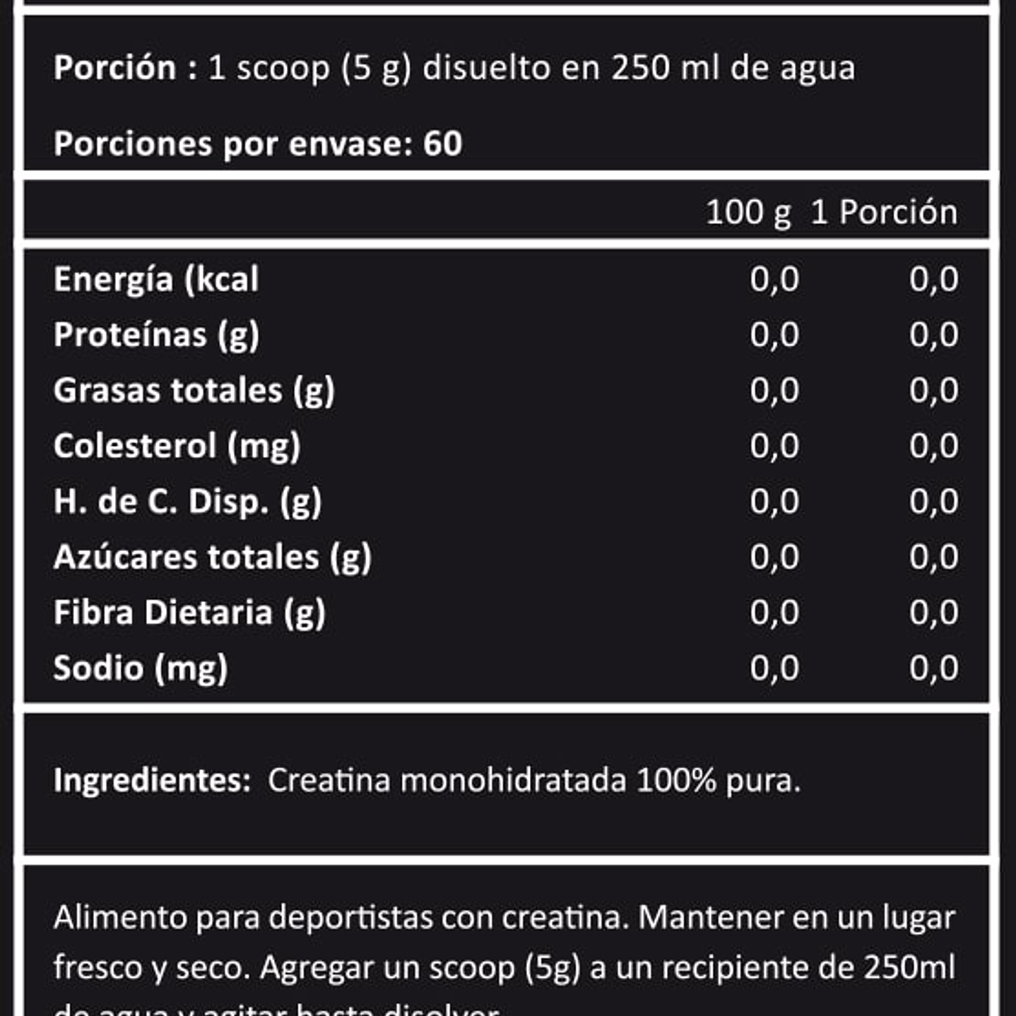Creatina monohidratada 100% 300 g Prote & co 2