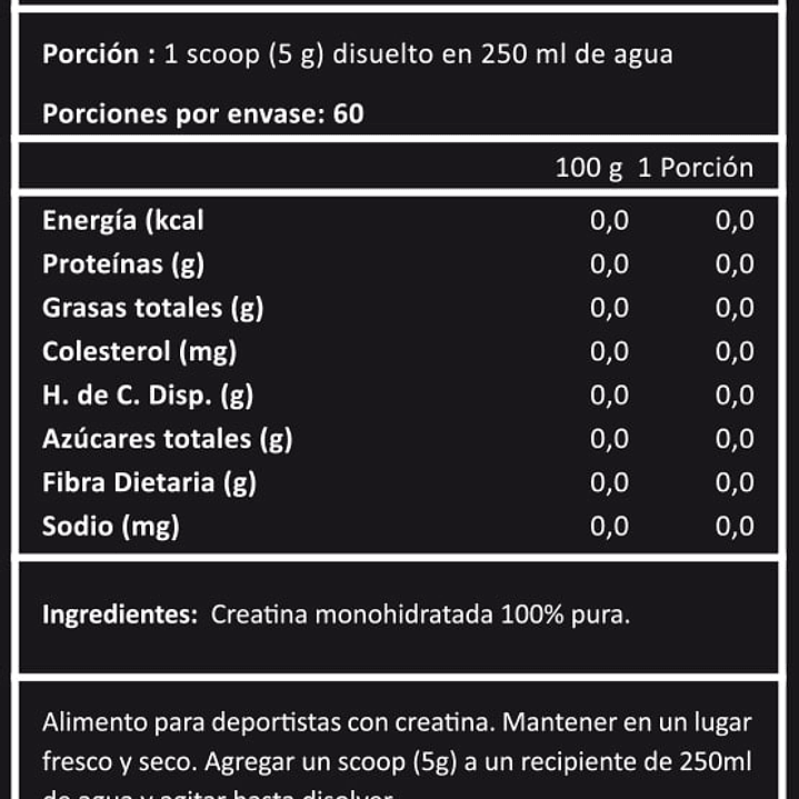 Creatina monohidratada 100% 300 g Prote & co 2