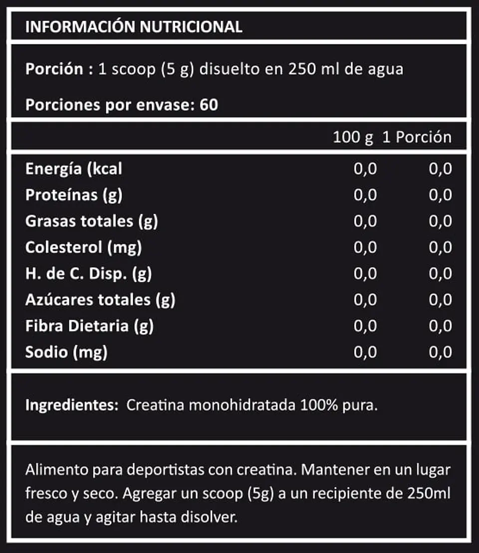 Creatina monohidratada 100% 300 g Prote & co 2