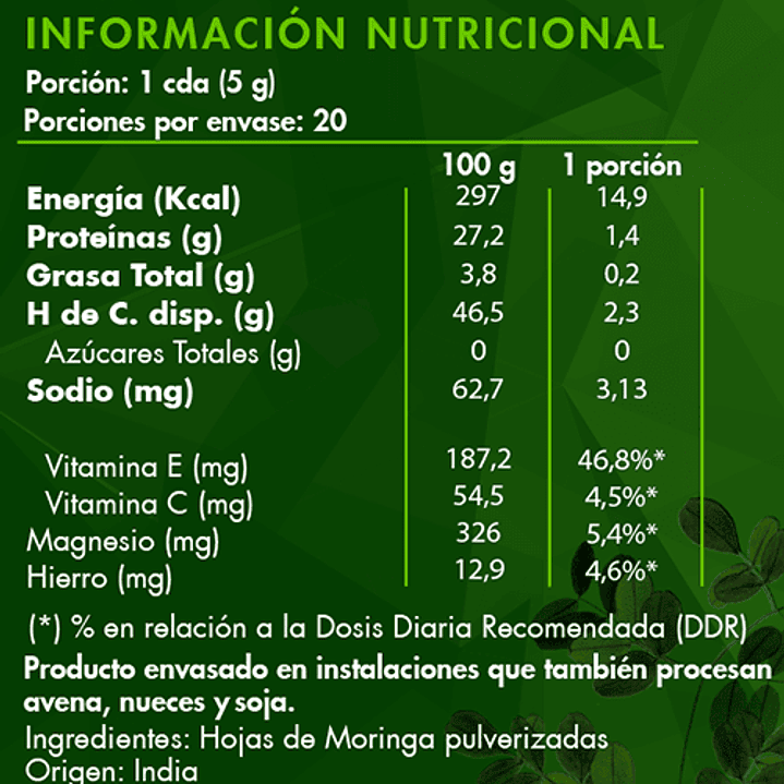 Moringa pulverizada100 gr Brota  2