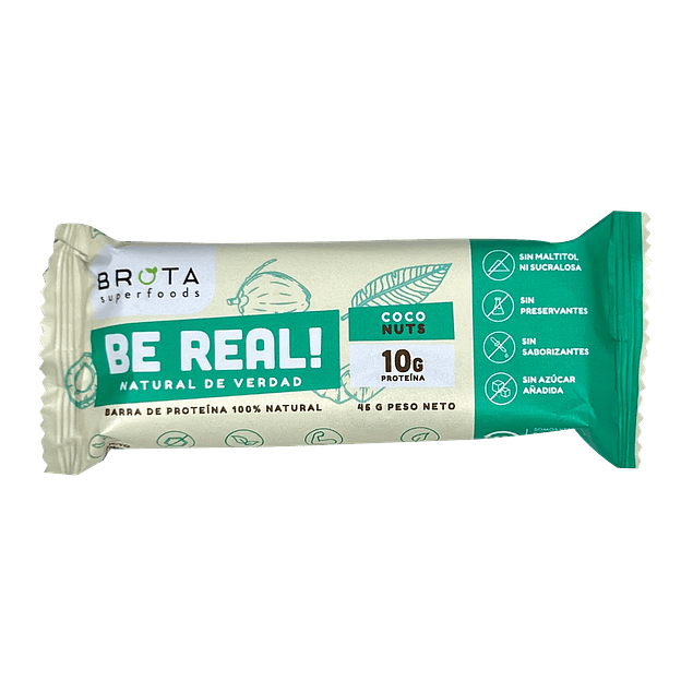 Barrita de proteína BE REAL coco nuts 45 G Brota